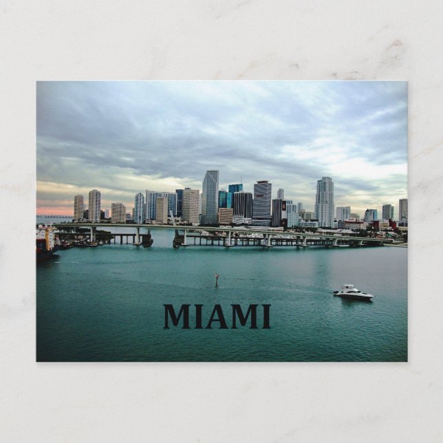 Miami Florida | City Skyline Postkarte (Vorderseite)