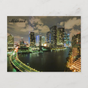 Miami Florida City Skyline Travel Postkarte