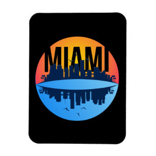 Miami Florida Cityscape Skyline Foto Magnet