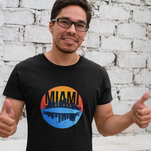 Miami Florida Cityscape Skyline Foto T-Shirt