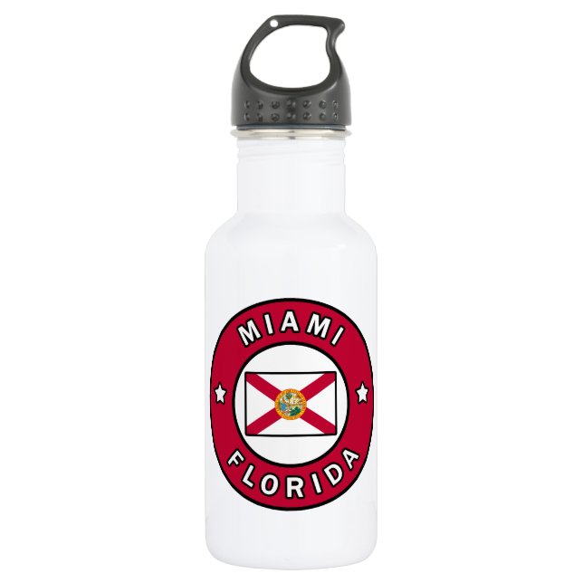 Miami Florida Edelstahlflasche (Vorderseite)