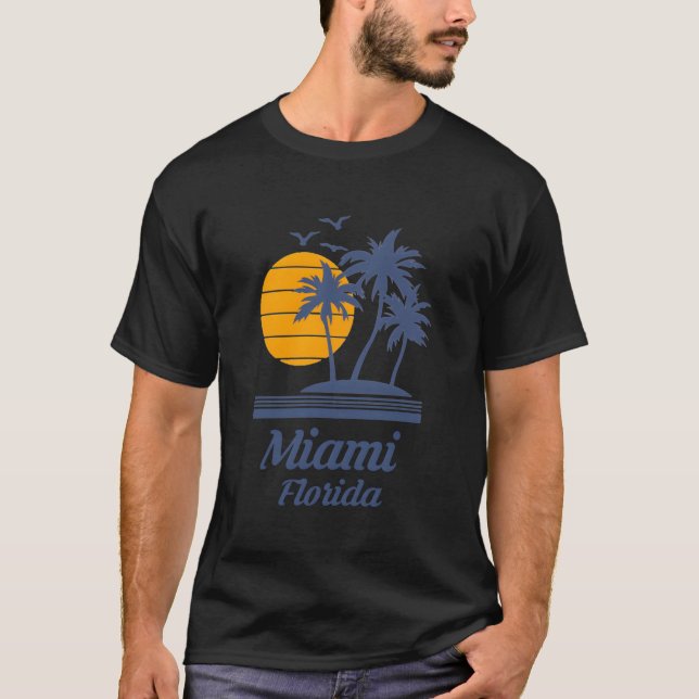 Miami Florida Fl City Staat Beach Tourist Souvenir T-Shirt (Vorderseite)