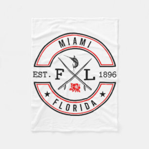 Miami Florida Fl Retro Surfer Strand Vorne Und Ck Fleecedecke