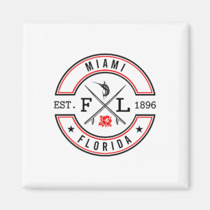 Miami Florida Fl Retro Surfer Strandfront Und Ck Magnet