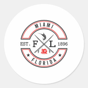 Miami Florida Fl Retro-Surfer Strandnah Und Ck Runder Aufkleber