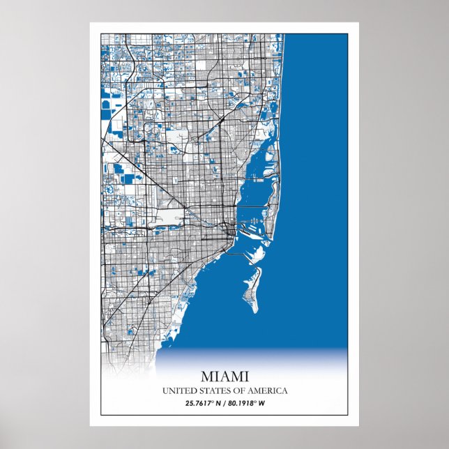 Miami Florida FL United Staaten USA Travel City Ma Poster (Vorne)