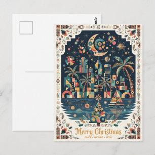 Miami, Florida Frohe Weihnachten Postkarte