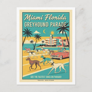 Miami, Florida – Greyhound-Parade Postkarte