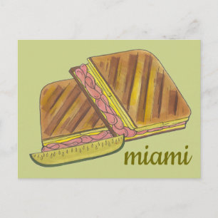 Miami Florida Ham Swiss Cheese Kuban Sandwich Postkarte
