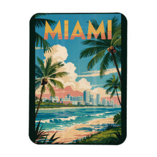 Miami Florida Illustration Kunst, Dichtung und Mus Magnet