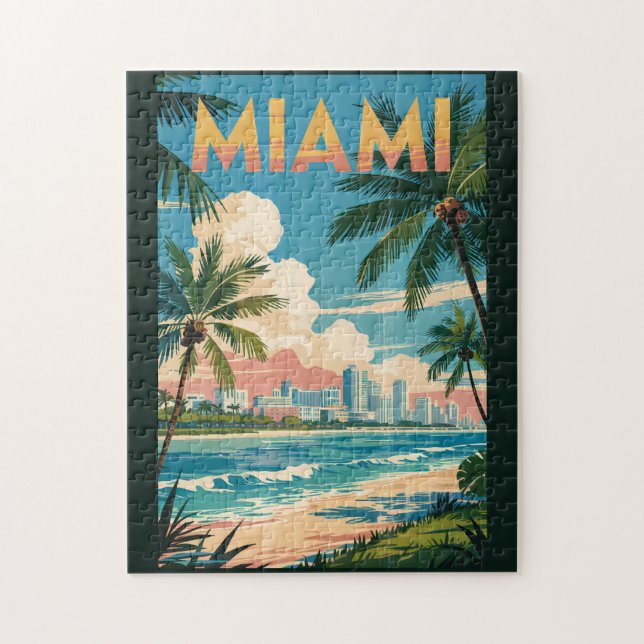 Miami Florida Illustration Kunst, Dichtung und Mus Puzzle (Vertikal)