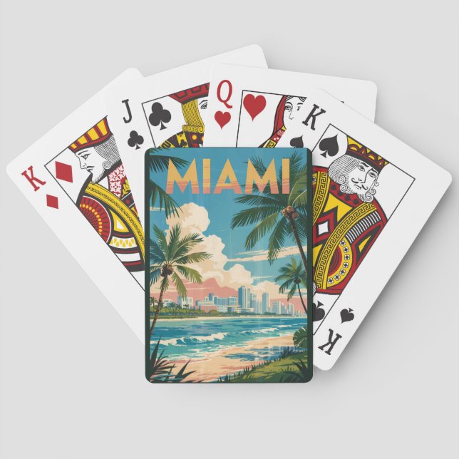 Miami Florida Illustration Kunst, Dichtung und Mus Spielkarten (Rückseite)