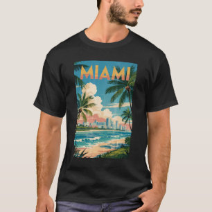 Miami Florida Illustration Reise Kunst Vintage T-Shirt