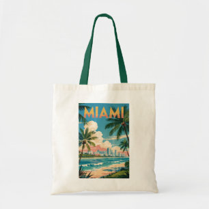 Miami Florida Illustration Reise Kunst Vintage Tragetasche