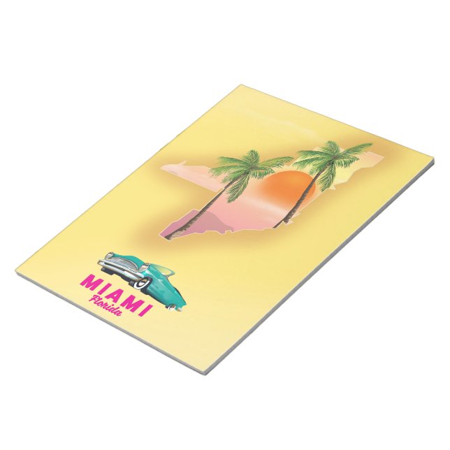 Miami Florida illustriertes Kartenposter Notizblock (angewinkelt)