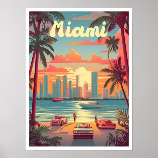 Miami Florida Kunst, Dichtung und Musik Poster (Vorne)