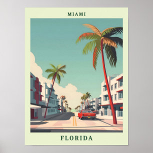 Miami Florida Kunstvoll wandern im Vintage Poster