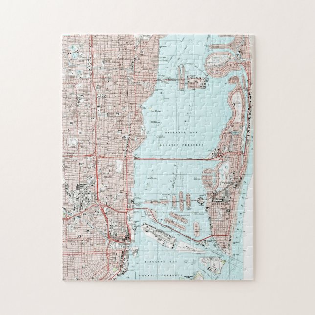 Miami Florida Map (1994) Puzzle (Vertikal)