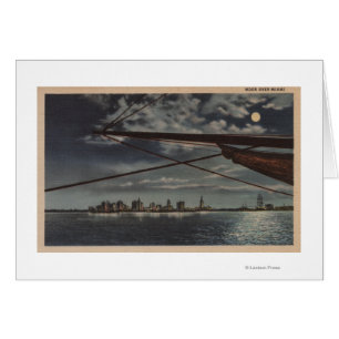 Miami, Florida - Moonlit Ansicht der Stadt über