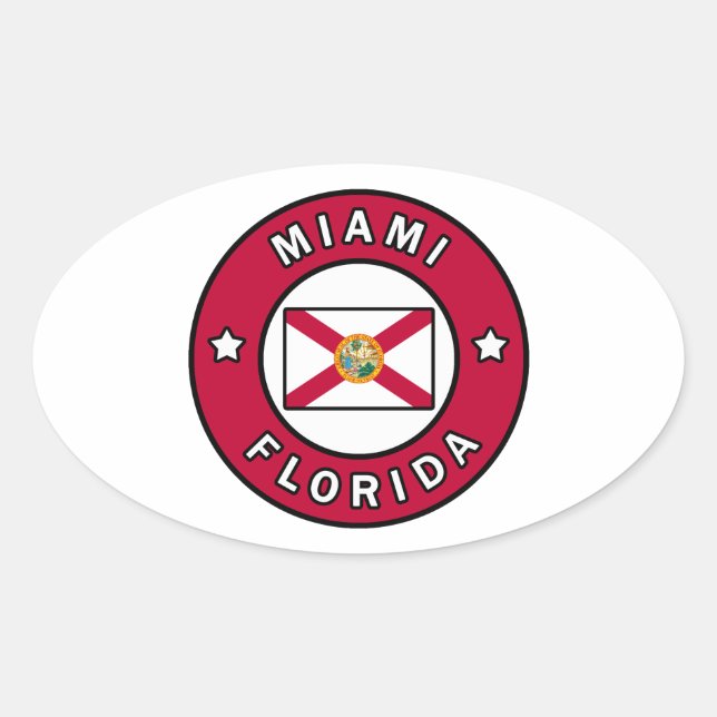 Miami Florida Ovaler Aufkleber (Vorderseite)