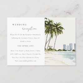 Miami Florida Palm Landschaft Hochzeitsempfang Begleitkarte
