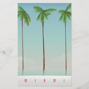Miami, Florida Palm Reiseplakat. Briefpapier