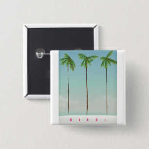Miami, Florida Palm Reiseplakat. Button