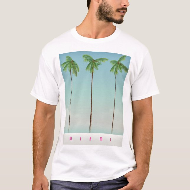 Miami, Florida Palm Reiseplakat. T-Shirt (Vorderseite)