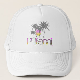 Miami, Florida Palms Moderner, Cool anpassbarer Hu Truckerkappe