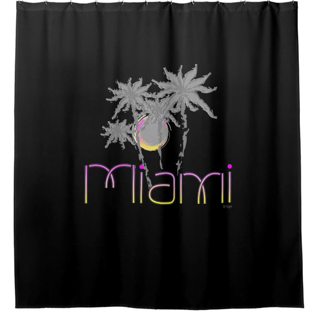 Miami, Florida Palms Modernes Cool Duschvorhang (Vorderseite)