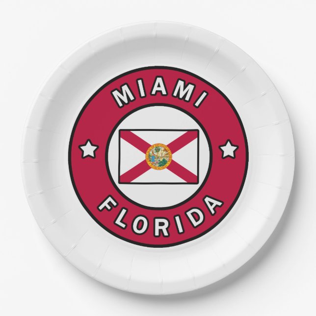 Miami Florida Pappteller (Vorderseite)
