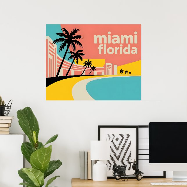 Miami Florida Poster (Heimbüro)