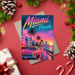 Miami Florida Retro-Neon-Sonnenuntergang-Reise Acryleinladungen