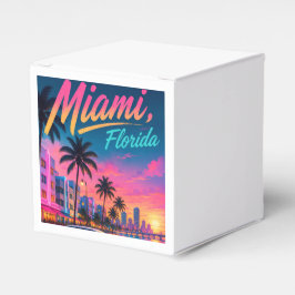 Miami Florida Retro-Neon-Sonnenuntergang Reise Geschenkschachtel