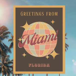 Miami Florida Retro Vintage Party Postkarte