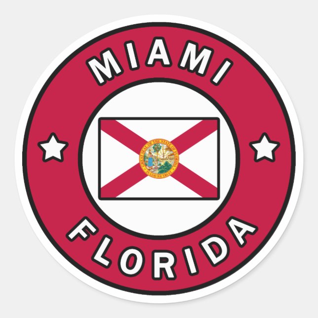 Miami Florida Runder Aufkleber (Vorderseite)
