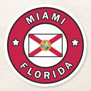 Miami Florida Runder Pappuntersetzer