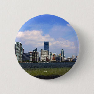 Miami Florida Skyline Button
