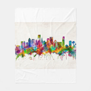 Miami Florida Skyline Fleecedecke
