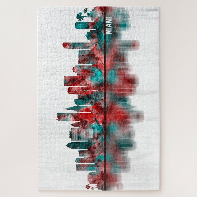 Miami Florida Skyline Puzzle (Vertikal)