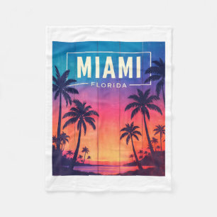 Miami Florida Sonnenuntergang - Ich liebe Miami Be Fleecedecke