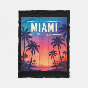 Miami Florida Sonnenuntergang - Ich liebe Miami Be Fleecedecke