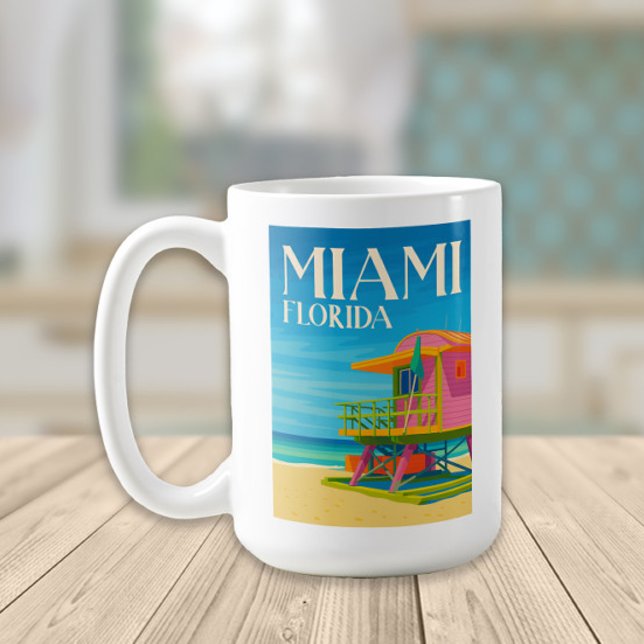 Miami Florida South Beach Life Garde Art Deco Kaffeetasse (Miami, Florida coffee mug)