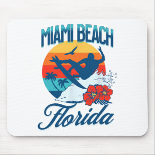 Miami Florida Strand Surfen Sommer Urlaub Vintage Mousepad