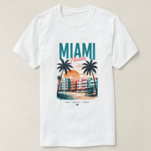 Miami Florida Strandurlaub Tropisches Reise Design T-Shirt