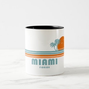 Miami Florida Sun Palm Trees Zweifarbige Tasse