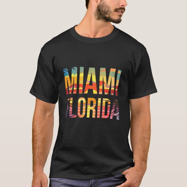 Miami Florida Sunset Sandy Beach Surf Urlaub Sonne T-Shirt (Vorderseite)