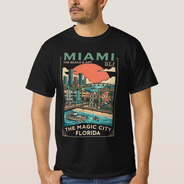 Miami, Florida, the enchanting city - a beach  T-Shirt (Vorderseite)