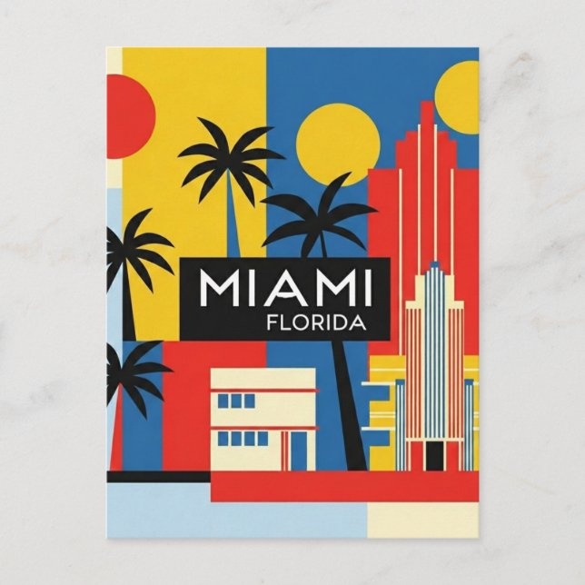 Miami Florida Travel Postkarte (Vorderseite)