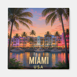 Miami Florida Tropisches Wasserfront-Reise-Geschen Magnet